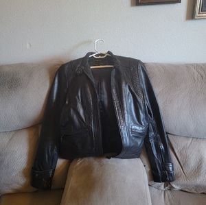 Black leather jacket